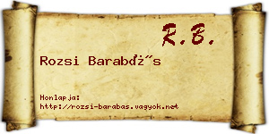 Rozsi Barabás névjegykártya